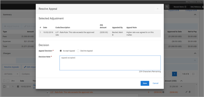 Invoice Appeals – CounselLink Clients